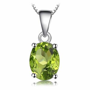 Colier din argint Oval Peridot imagine