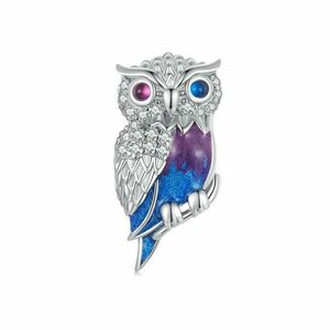 Talisman din argint Bicolor Owl imagine