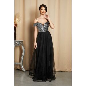 Rochie eleganta, neagra, decoltata in V imagine