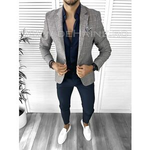 Sacou barbati in carouri slim fit B4976 P18-4.2 imagine