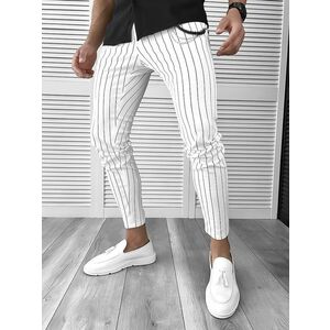 Pantaloni barbati casual albi 10615 P18-4.3 imagine