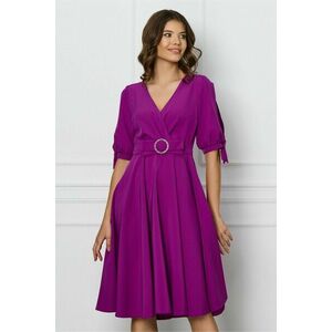 Rochie MBG magenta clos cu catarama in talie imagine