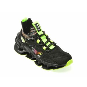 Pantofi sport 33Y negre, A130, din material textil si piele ecologica imagine