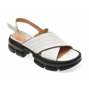 Sandale casual OSHADE albe, 43001, din piele naturala imagine