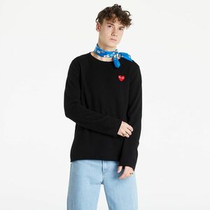 Pulover Comme des Garçons PLAY Red Heart Crewneck Jumper Black imagine