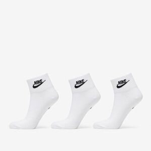 Nike Sportswear Everyday Essential Ankle Socks 3-Pack White/ Black imagine