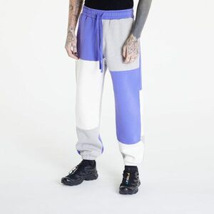 Pantaloni de trening PREACH Oversized Patchwork Sweat Pant GOTS Grey Melange/ Purple/ Off White imagine