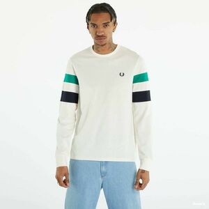 Tricou FRED PERRY Panelled Sleeve LS T-shirt Ecru imagine