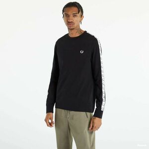 Tricou FRED PERRY Taped Long Sleeve T-shirt Black imagine