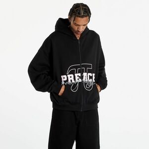 Hanorac PREACH Varsity Zip Hoody Washed Black imagine