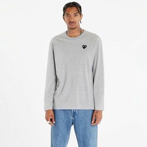 Tricou Comme des Garçons PLAY Heart Logo Long Sleeve Tee UNISEX Gray imagine