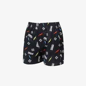 Black print shorts imagine