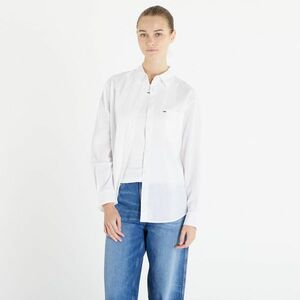 Cămașă Tommy Jeans Solid Linen Blend Shirt White imagine