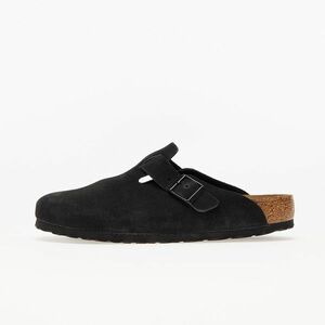 Sneakers Birkenstock Boston Soft Footbed Velvet Leather Black imagine