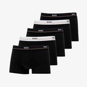 Hugo Boss Stretch-Cotton Trunks With Logo Waistbands 5-Pack Black imagine