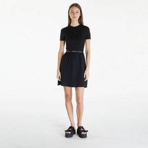 Rochie Calvin Klein Jeans Logo Elastic Short Sleeve Dress Black imagine