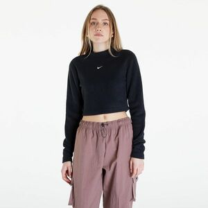 Top Nike Sportswear Phoenix Plush Women's Long-Sleeve Crop Top Black/ Sail imagine