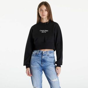 Hanorac Calvin Klein Jeans Stacked Institutional Sweatshirt Black imagine