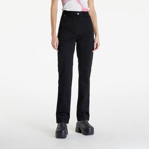 Pantaloni Calvin Klein Jeans Woven Label High Rise Straight Pant Black imagine