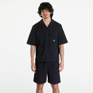 Cămașă Calvin Klein Jeans Seersucker Short Sleeve Shirt Black imagine