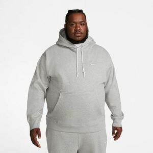 Hanorac Nike Solo Swoosh Men's Fleece Pullover Hoodie Dk Grey Heather/ White imagine