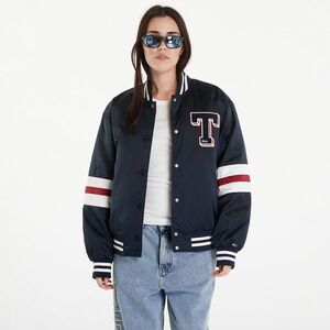 Bomber Tommy Jeans Satin Letterman Bomber Jacket Dark Night Navy imagine