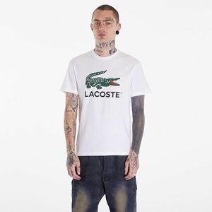 Tricou LACOSTE Cotton Jersey Signature Print T-Shirt White imagine