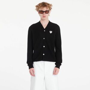 Pulover Comme des Garçons PLAY V-Neck Emblem Knit Cardigan UNISEX Black imagine