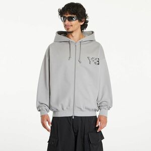 Hanorac Y-3 Logo Zip Hoodie UNISEX Charcolar Solid Grey imagine