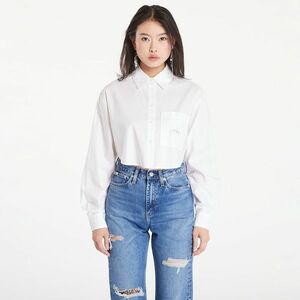 Cămașă Calvin Klein Jeans Woven Label Cropped T-Shirt White imagine