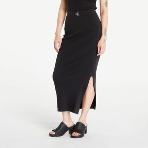 Fustă Calvin Klein Jeans Soft Ribbed Lyocell Maxi Skirt Black imagine