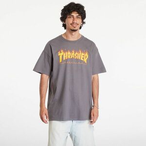 Tricou Thrasher Flame Logo T-Shirt Charcoal Gray imagine