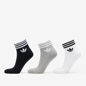 adidas Originals Trefoil Ankle Socks 3-Pack White/ Black/ Gray imagine