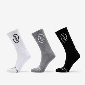 Footshop High Crew Socks 3-Pack Black/ White/ Grey imagine