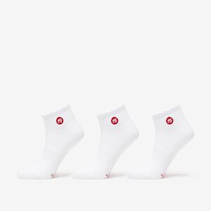 Footshop Ankle Socks 3-Pack White (Red Logo) imagine