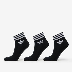 adidas Originals Trefoil Ankle Socks 3-Pack Black/ White imagine