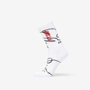 Footshop The Skateboard Socks White/ Red imagine