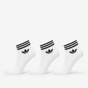 adidas Trefoil Ankle Socks 3-Pack White/ Black imagine