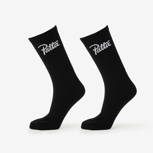 Patta Script Logo Sport Socks 2-Pack Black imagine