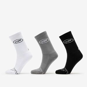 Footshop Basic Crew Socks 3-Pack Black/ White/ Grey imagine