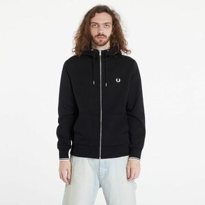 Hanorac FRED PERRY Hooded Zip Through Sweatshirt Black imagine