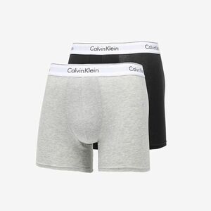 Calvin Klein 2Pack Boxer Briefs Modern Cotton C/O Black/ Melange Grey imagine