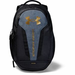 Rucsac Under Armour Hustle 5.0 Backpack Black Medium Heather/ Metallic Gold Luster imagine