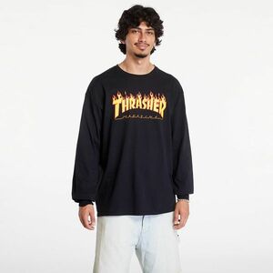 Tricou Thrasher Flame Logo Long Sleeve T-Shirt Black imagine