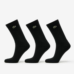 LACOSTE 3-Pack Crew Cut Socks Black imagine