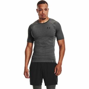 Tricou Under Armour Hg Armour Comp SS Tee Carbon Heather/ Black imagine