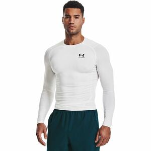 Tricou Under Armour Hg Armour Comp LS White/ Black imagine