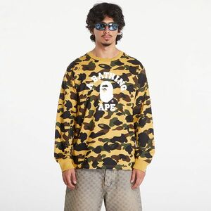 Tricou A BATHING APE 1St Camo College Long Sleeve Tee Yellow imagine