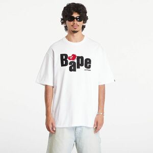 Tricou A BATHING APE Heart Ape Head Relaxed Fit Short Sleeve Tee White imagine