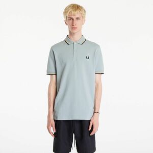 Tricou FRED PERRY The Twin Tipped Polo Short Sleeve Tee Silver Blue/ Dark Caramel/ Black imagine